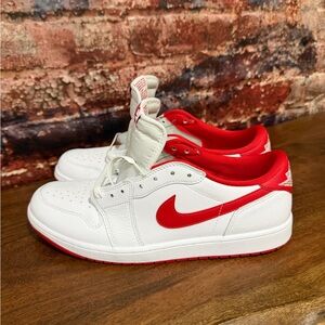 Jordan Sneakers White Red Accents